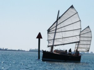 Homemade boat on Galveston Bay